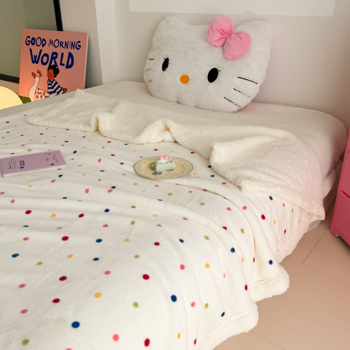 91家纺网 家纺一手货源 找家纺 艾特你 2025新款ins羊羔绒牛奶绒可被套休闲毯单被套-毯子图 多彩