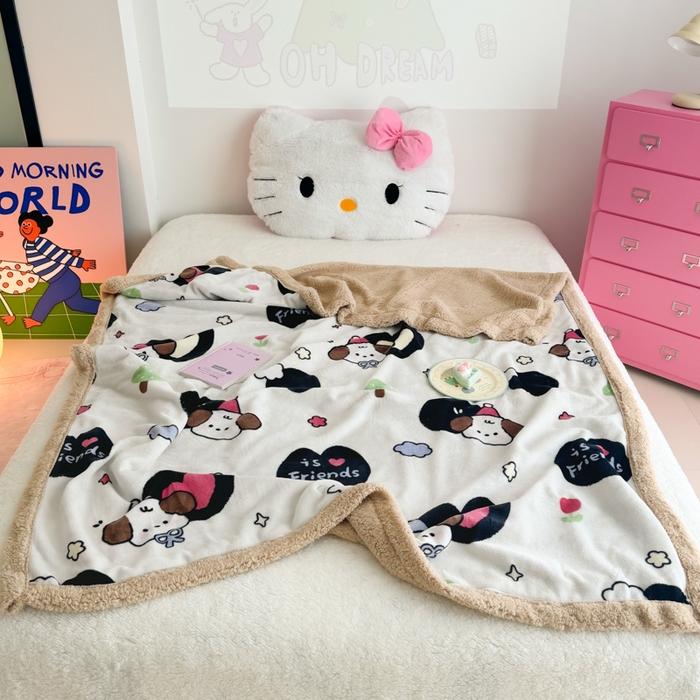 91家纺网 家纺一手货源 找家纺 艾特你 2025新款ins羊羔绒牛奶绒可被套休闲毯单被套-毯子图 爱丁屋