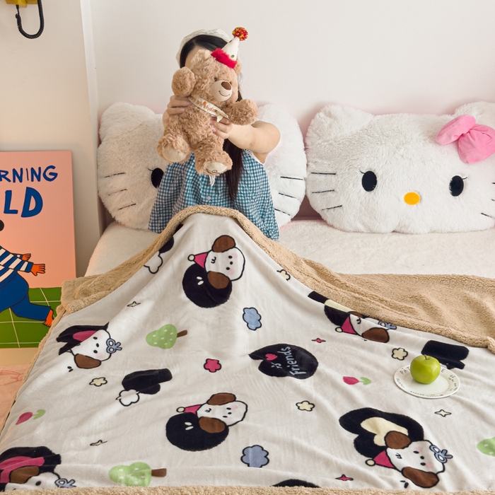 91家纺网 家纺一手货源 找家纺 艾特你 2025新款ins羊羔绒牛奶绒可被套休闲毯单被套-毯子图 爱丁屋