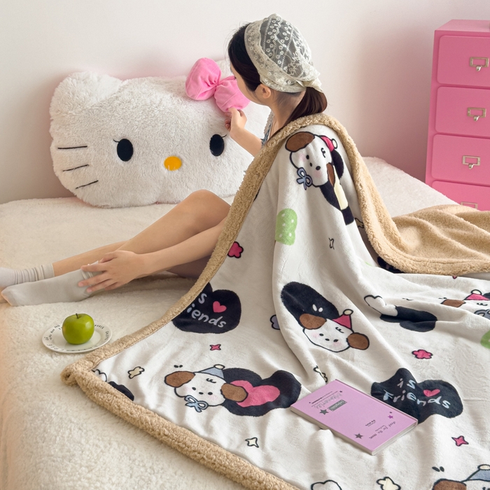 91家纺网 家纺一手货源 找家纺 艾特你 2025新款ins羊羔绒牛奶绒可被套休闲毯单被套-毯子图 爱丁屋