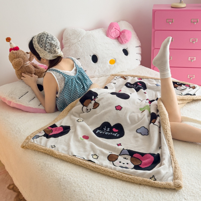 91家纺网 家纺一手货源 找家纺 艾特你 2025新款ins羊羔绒牛奶绒可被套休闲毯单被套-毯子图 爱丁屋