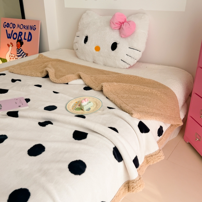 91家纺网 家纺一手货源 找家纺 艾特你 2025新款ins羊羔绒牛奶绒可被套休闲毯单被套-毯子图 初见