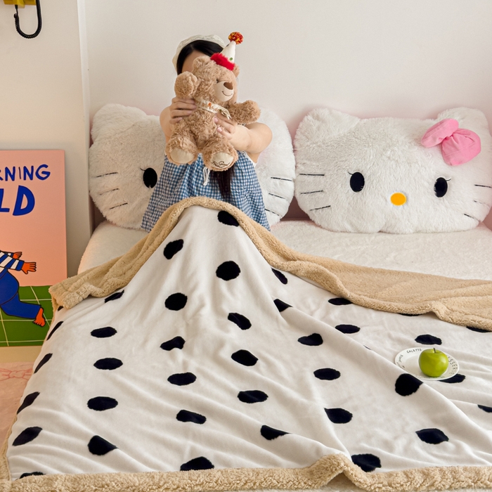 91家纺网 家纺一手货源 找家纺 艾特你 2025新款ins羊羔绒牛奶绒可被套休闲毯单被套-毯子图 初见