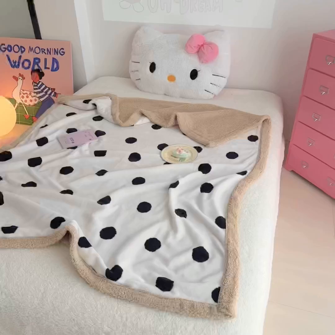 91家纺网 家纺一手货源 找家纺 艾特你 2025新款ins羊羔绒牛奶绒可被套休闲毯单被套-毯子图 初见