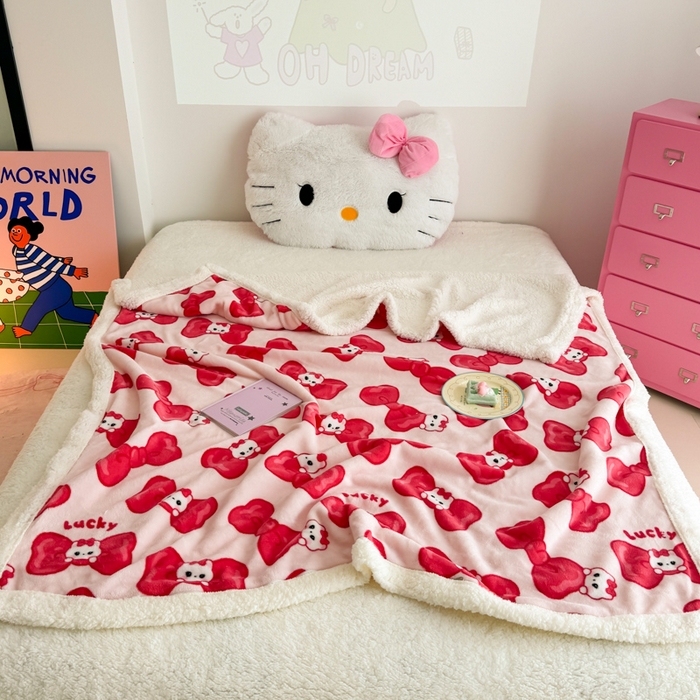 91家纺网 家纺一手货源 找家纺 艾特你 2025新款ins羊羔绒牛奶绒可被套休闲毯单被套-毯子图 多多猫咪