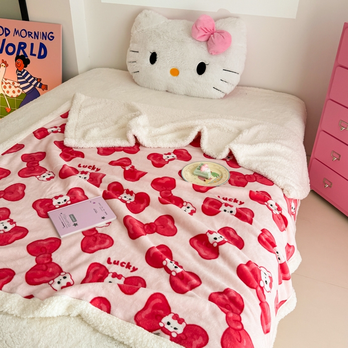 91家纺网 家纺一手货源 找家纺 艾特你 2025新款ins羊羔绒牛奶绒可被套休闲毯单被套-毯子图 多多猫咪