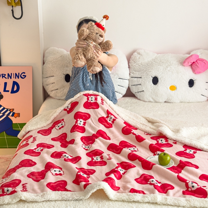 91家纺网 家纺一手货源 找家纺 艾特你 2025新款ins羊羔绒牛奶绒可被套休闲毯单被套-毯子图 多多猫咪