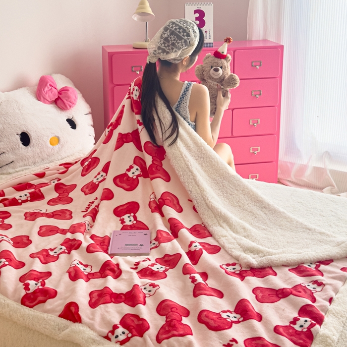 91家纺网 家纺一手货源 找家纺 艾特你 2025新款ins羊羔绒牛奶绒可被套休闲毯单被套-毯子图 多多猫咪