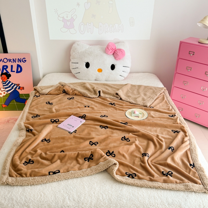 91家纺网 家纺一手货源 找家纺 艾特你 2025新款ins羊羔绒牛奶绒可被套休闲毯单被套-毯子图 卡布基诺