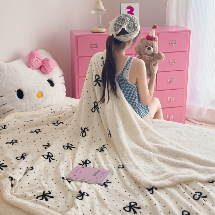 91家纺网 家纺一手货源 找家纺 艾特你 2025新款ins羊羔绒牛奶绒可被套休闲毯单被套-毯子图 慢时光