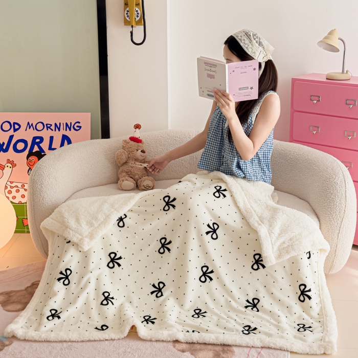 91家纺网 家纺一手货源 找家纺 艾特你 2025新款ins羊羔绒牛奶绒可被套休闲毯单被套-毯子图 慢时光