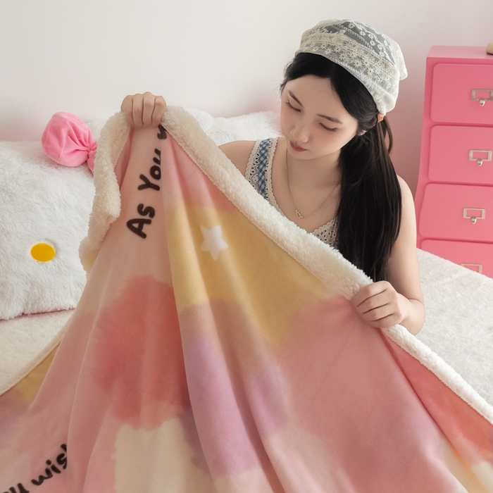 91家纺网 家纺一手货源 找家纺 艾特你 2025新款ins羊羔绒牛奶绒可被套休闲毯单被套-毯子图 梦境