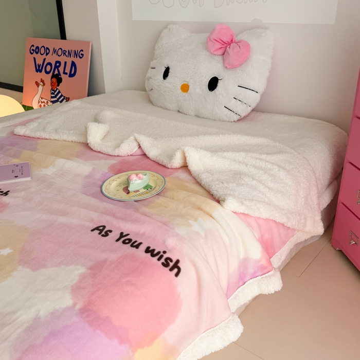 91家纺网 家纺一手货源 找家纺 艾特你 2025新款ins羊羔绒牛奶绒可被套休闲毯单被套-毯子图 梦境