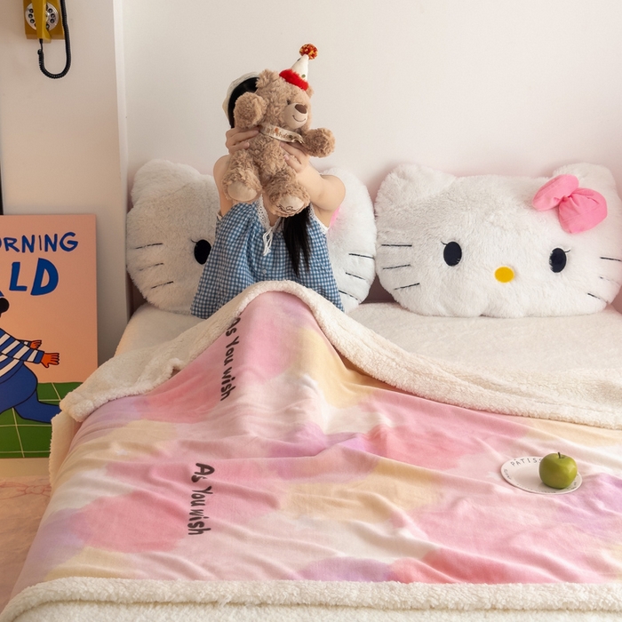 91家纺网 家纺一手货源 找家纺 艾特你 2025新款ins羊羔绒牛奶绒可被套休闲毯单被套-毯子图 梦境