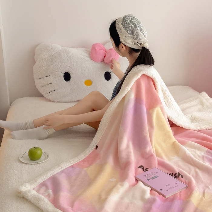 91家纺网 家纺一手货源 找家纺 艾特你 2025新款ins羊羔绒牛奶绒可被套休闲毯单被套-毯子图 梦境