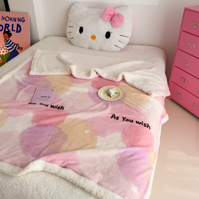 91家纺网 家纺一手货源 找家纺 艾特你 2025新款ins羊羔绒牛奶绒可被套休闲毯单被套-毯子图 梦境