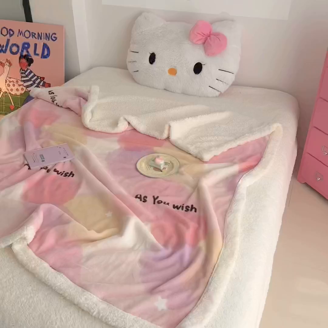 91家纺网 家纺一手货源 找家纺 艾特你 2025新款ins羊羔绒牛奶绒可被套休闲毯单被套-毯子图 梦境