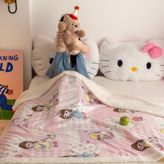 91家纺网 家纺一手货源 找家纺 艾特你 2025新款ins羊羔绒牛奶绒可被套休闲毯单被套-毯子图 米兜