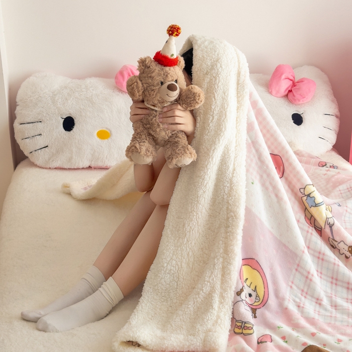 91家纺网 家纺一手货源 找家纺 艾特你 2025新款ins羊羔绒牛奶绒可被套休闲毯单被套-毯子图 米兜