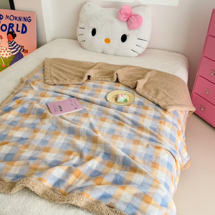 91家纺网 家纺一手货源 找家纺 艾特你 2025新款ins羊羔绒牛奶绒可被套休闲毯单被套-毯子图 墨尔本