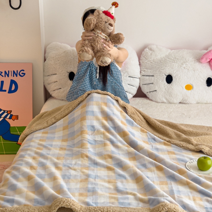 91家纺网 家纺一手货源 找家纺 艾特你 2025新款ins羊羔绒牛奶绒可被套休闲毯单被套-毯子图 墨尔本