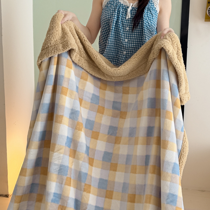 91家纺网 家纺一手货源 找家纺 艾特你 2025新款ins羊羔绒牛奶绒可被套休闲毯单被套-毯子图 墨尔本