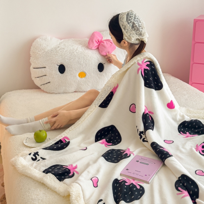 91家纺网 家纺一手货源 找家纺 艾特你 2025新款ins羊羔绒牛奶绒可被套休闲毯单被套-毯子图 山野莓莓