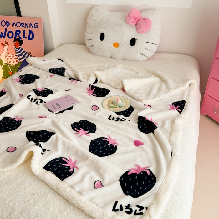 91家纺网 家纺一手货源 找家纺 艾特你 2025新款ins羊羔绒牛奶绒可被套休闲毯单被套-毯子图 山野莓莓