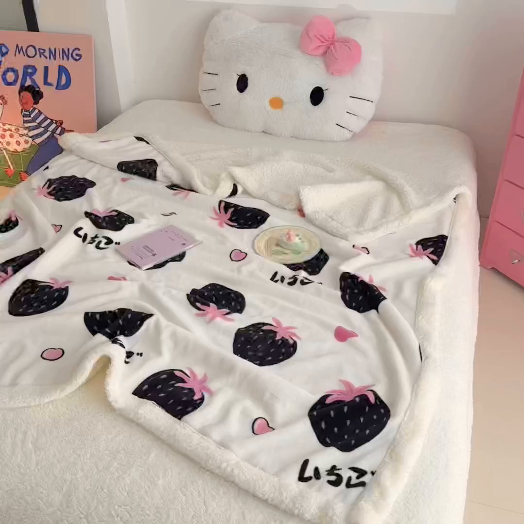 91家纺网 家纺一手货源 找家纺 艾特你 2025新款ins羊羔绒牛奶绒可被套休闲毯单被套-毯子图 山野莓莓