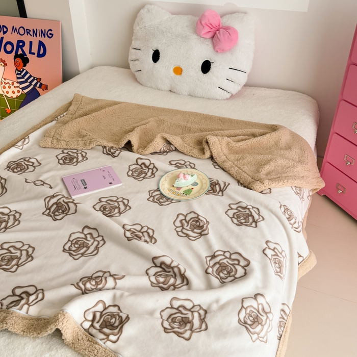 91家纺网 家纺一手货源 找家纺 艾特你 2025新款ins羊羔绒牛奶绒可被套休闲毯单被套-毯子图 苏颜