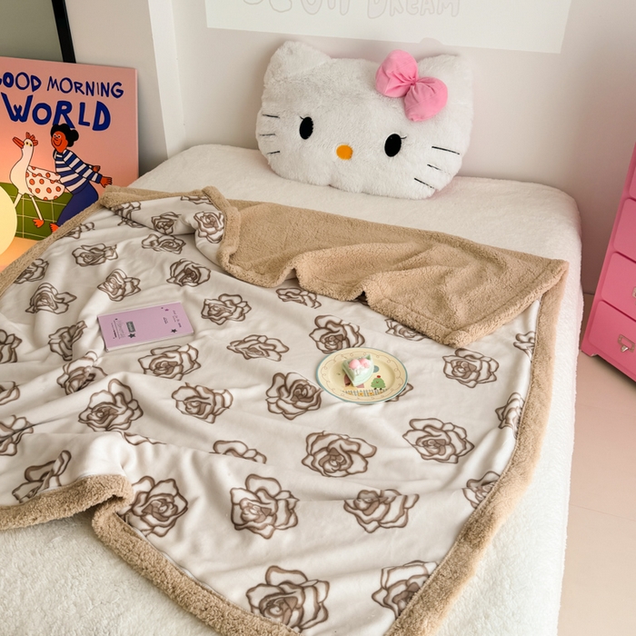 91家纺网 家纺一手货源 找家纺 艾特你 2025新款ins羊羔绒牛奶绒可被套休闲毯单被套-毯子图 苏颜