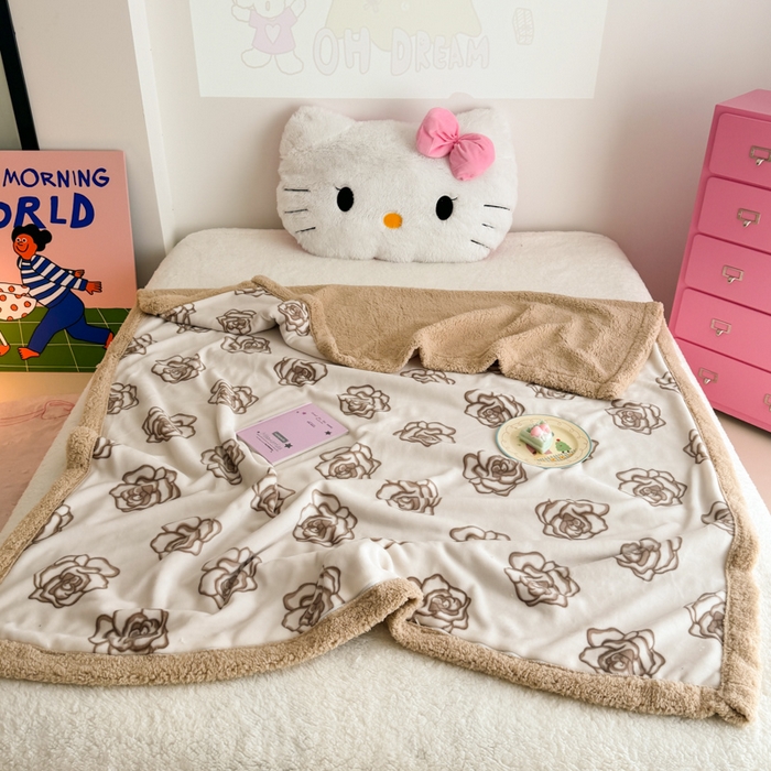 91家纺网 家纺一手货源 找家纺 艾特你 2025新款ins羊羔绒牛奶绒可被套休闲毯单被套-毯子图 苏颜