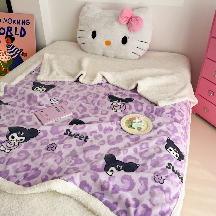 91家纺网 家纺一手货源 找家纺 艾特你 2025新款ins羊羔绒牛奶绒可被套休闲毯单被套-毯子图 淘气