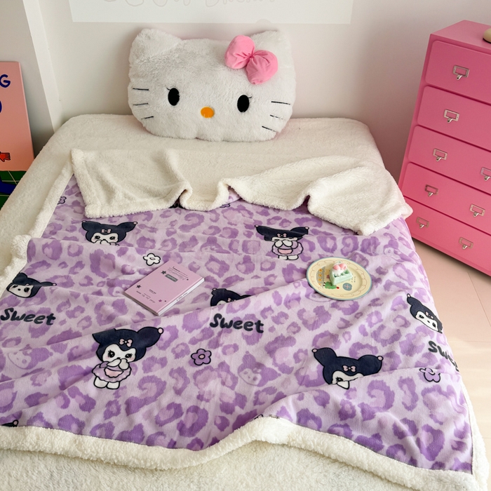 91家纺网 家纺一手货源 找家纺 艾特你 2025新款ins羊羔绒牛奶绒可被套休闲毯单被套-毯子图 淘气