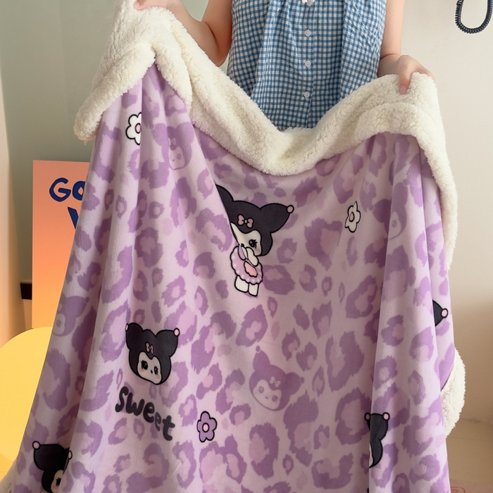 91家纺网 家纺一手货源 找家纺 艾特你 2025新款ins羊羔绒牛奶绒可被套休闲毯单被套-毯子图 淘气