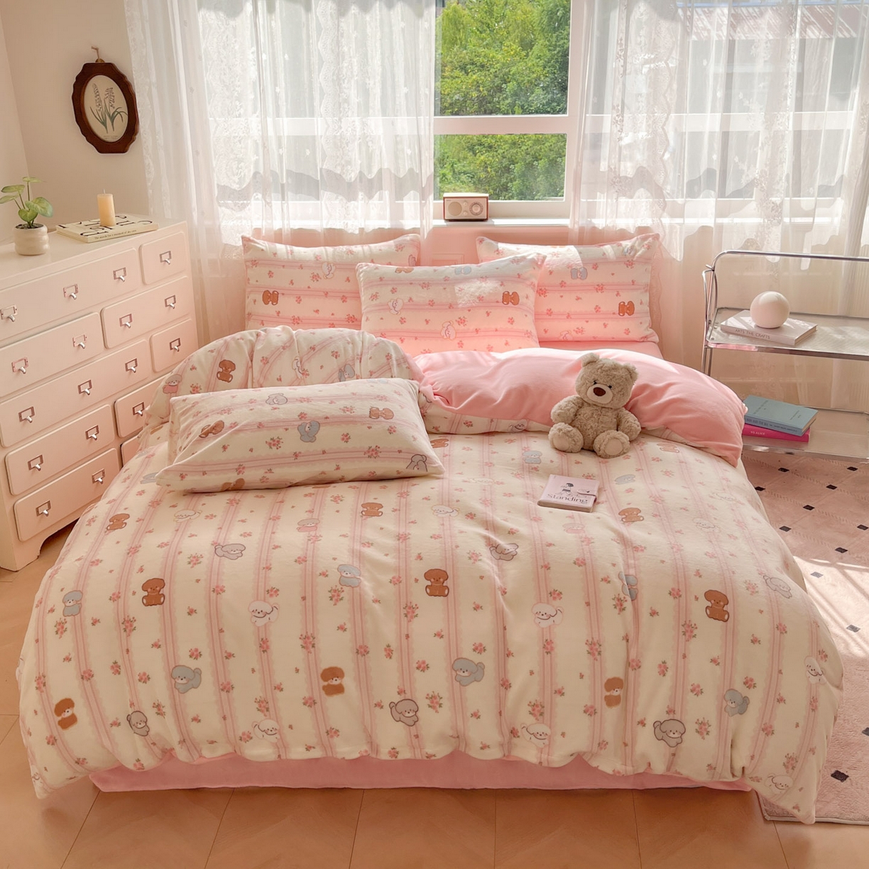 91家纺网 家纺一手货源 找家纺 （总）2025新款云感双层纱夏被四件套-床盖款