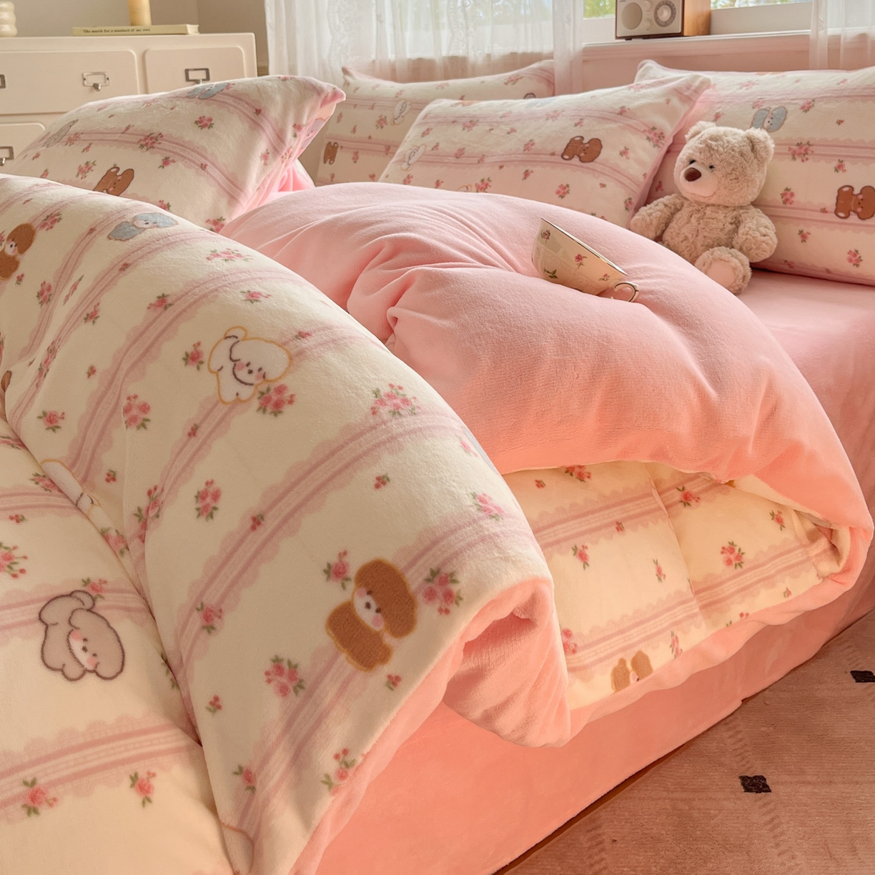 91家纺网 家纺一手货源 找家纺 （总）欧尚家纺 2025新款跑量牛奶绒四件套