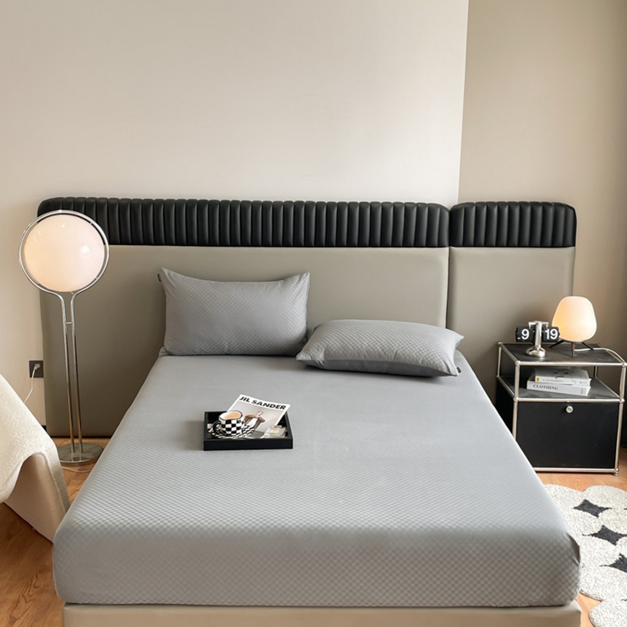 91家纺网 家纺一手货源 找家纺 （总）琪格格纺织 2025新款60S长绒棉纯棉小方格单床单-单床笠