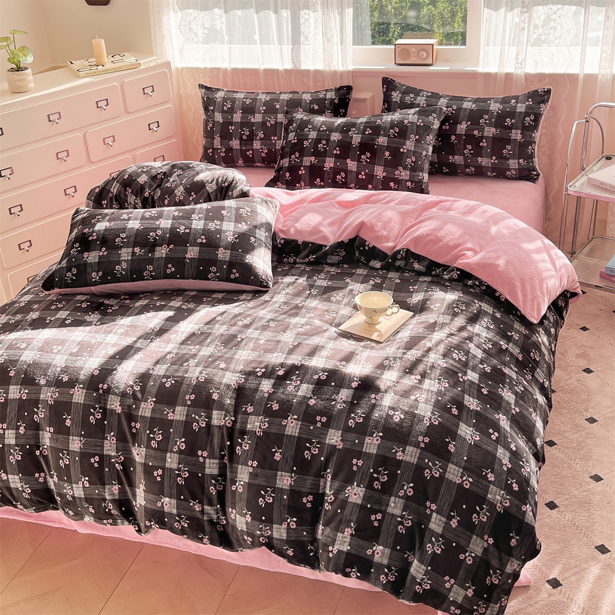 91家纺网 家纺一手货源 找家纺 欧尚家纺 2025新款跑量牛奶绒四件套 魅图