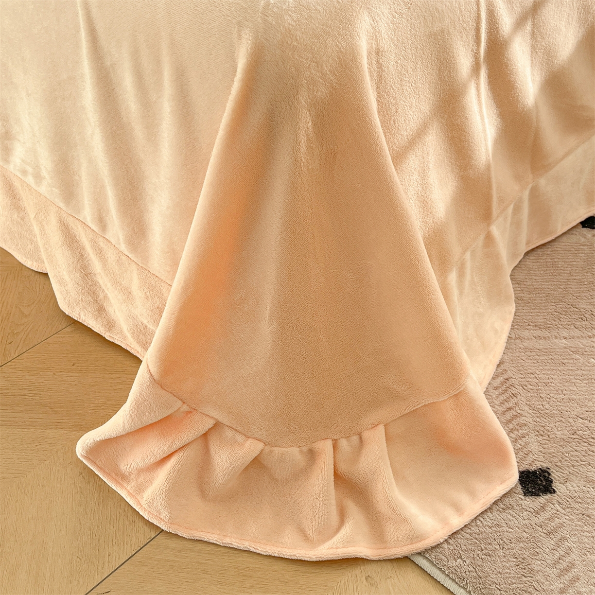 91家纺网 家纺一手货源 找家纺 欧尚家纺 2025新款跑量牛奶绒四件套 沐熙花