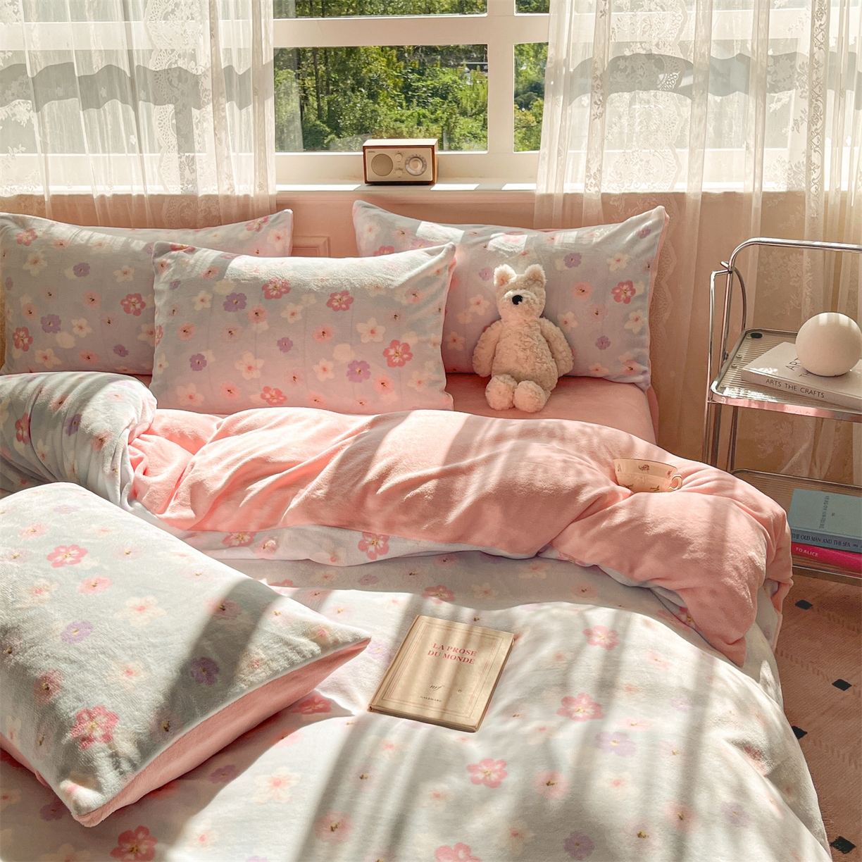 91家纺网 家纺一手货源 找家纺 欧尚家纺 2025新款跑量牛奶绒四件套 花海