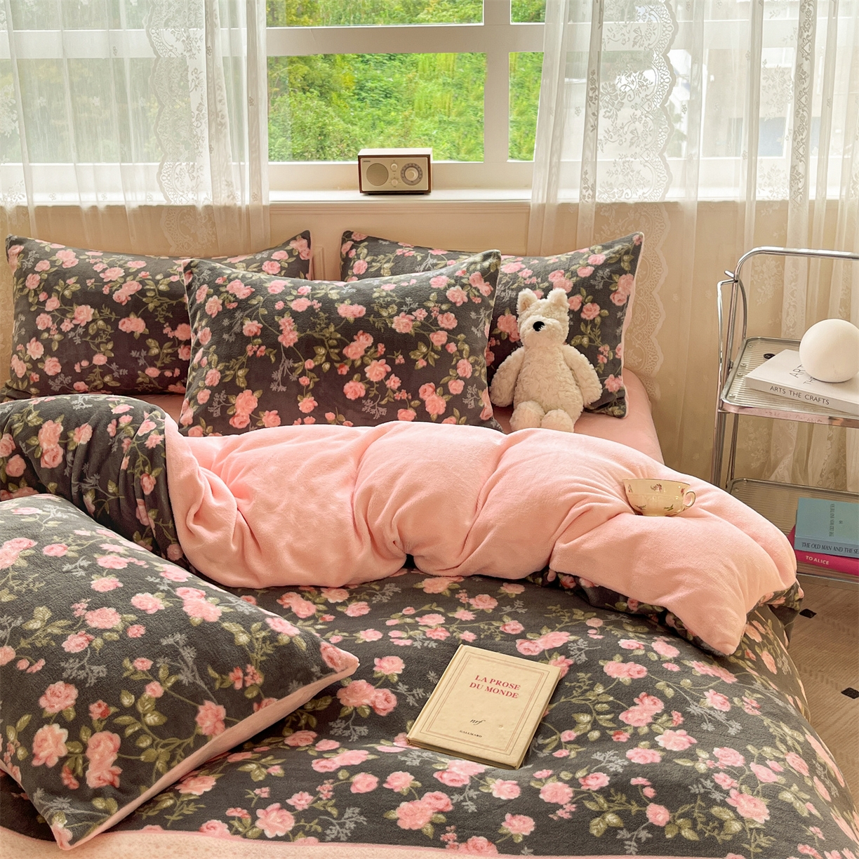 91家纺网 家纺一手货源 找家纺 欧尚家纺 2025新款跑量牛奶绒四件套 秘密花园