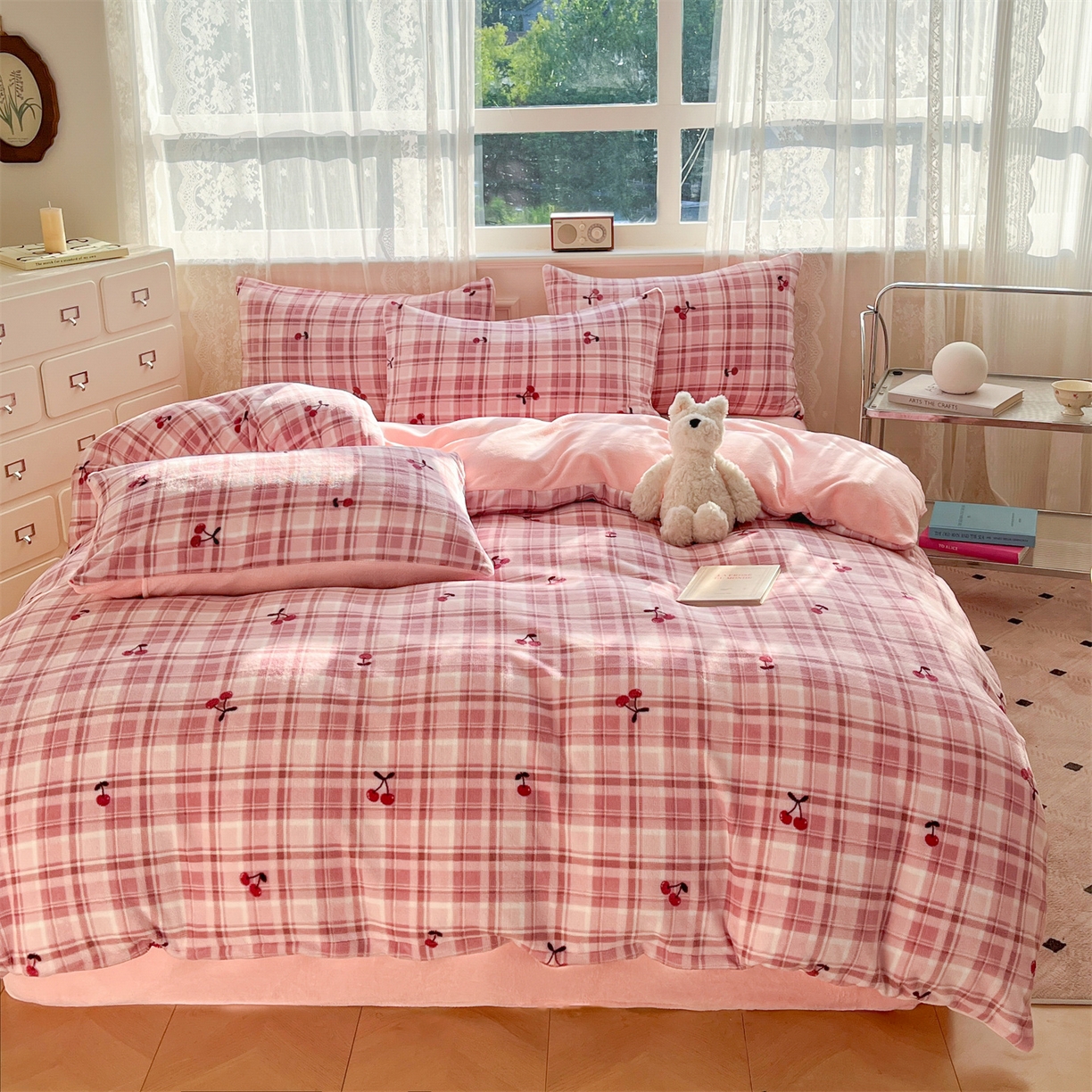 91家纺网 家纺一手货源 找家纺 欧尚家纺 2025新款跑量牛奶绒四件套 乌梅子酱