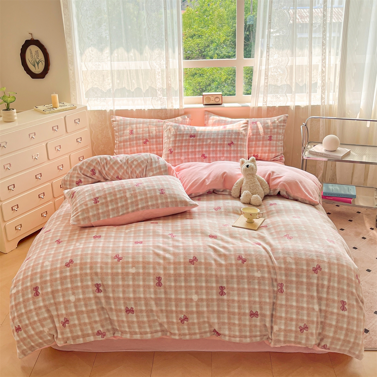 欧尚家纺 2025新款跑量牛奶绒四件套 相思粉