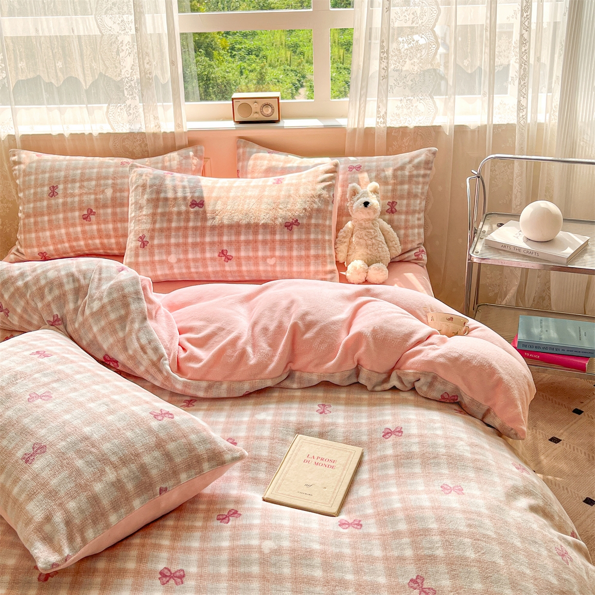 91家纺网 家纺一手货源 找家纺 欧尚家纺 2025新款跑量牛奶绒四件套 相思粉