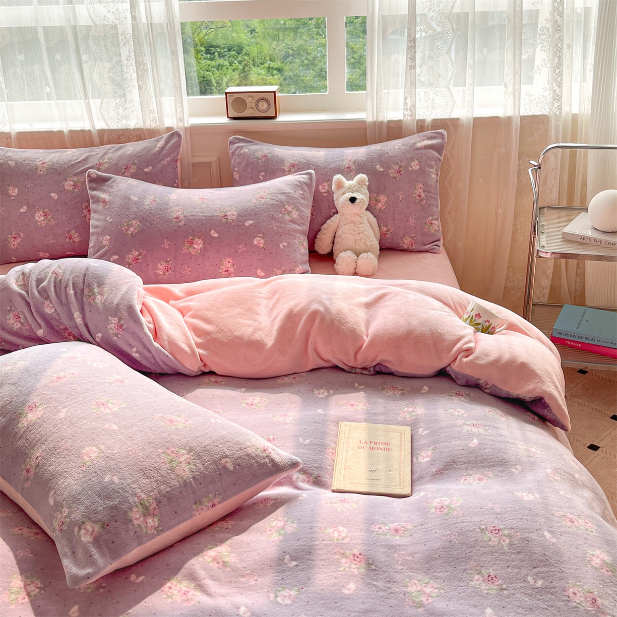 91家纺网 家纺一手货源 找家纺 欧尚家纺 2025新款跑量牛奶绒四件套 莫奈