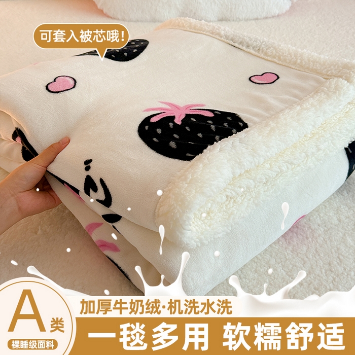 91家纺网 家纺一手货源 找家纺 （总）艾特你 2025新款ins羊羔绒牛奶绒可被套休闲毯单被套-毯子图