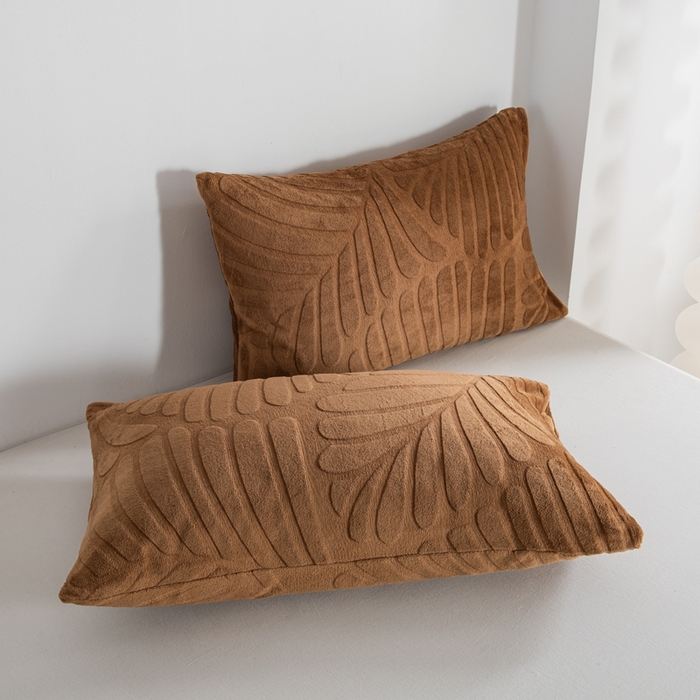 91家纺网 家纺一手货源 找家纺 （总）给笠 2025新款220克牛奶绒大树叶单床笠 床笠单件