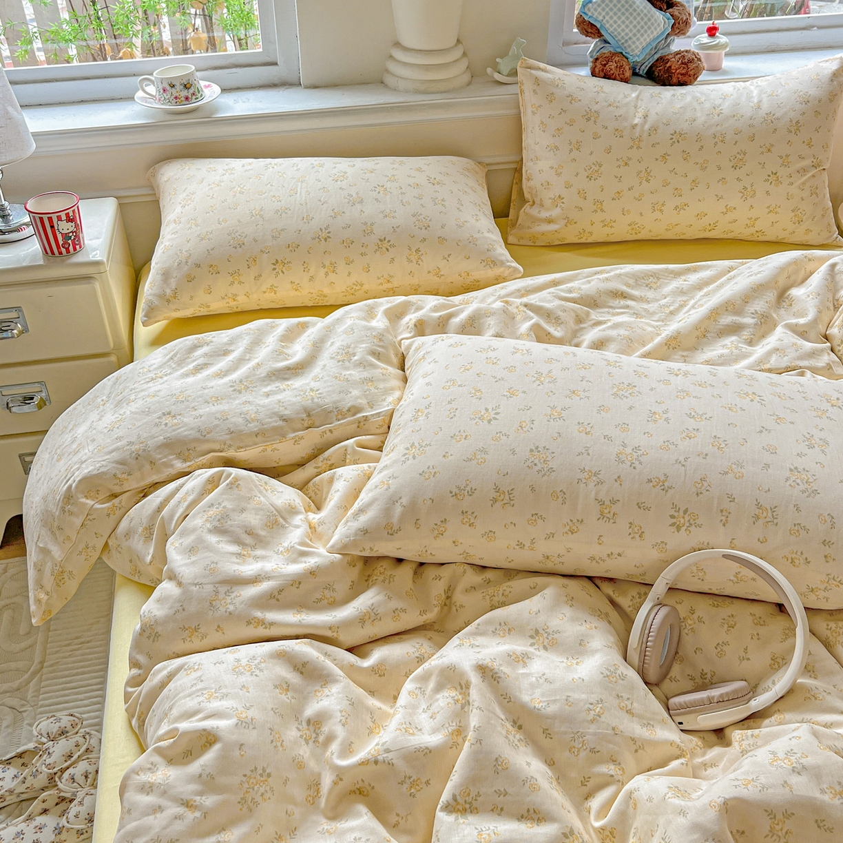 91家纺网 家纺一手货源 找家纺 典曼家纺 2025新款双层纱四件套 小晴天