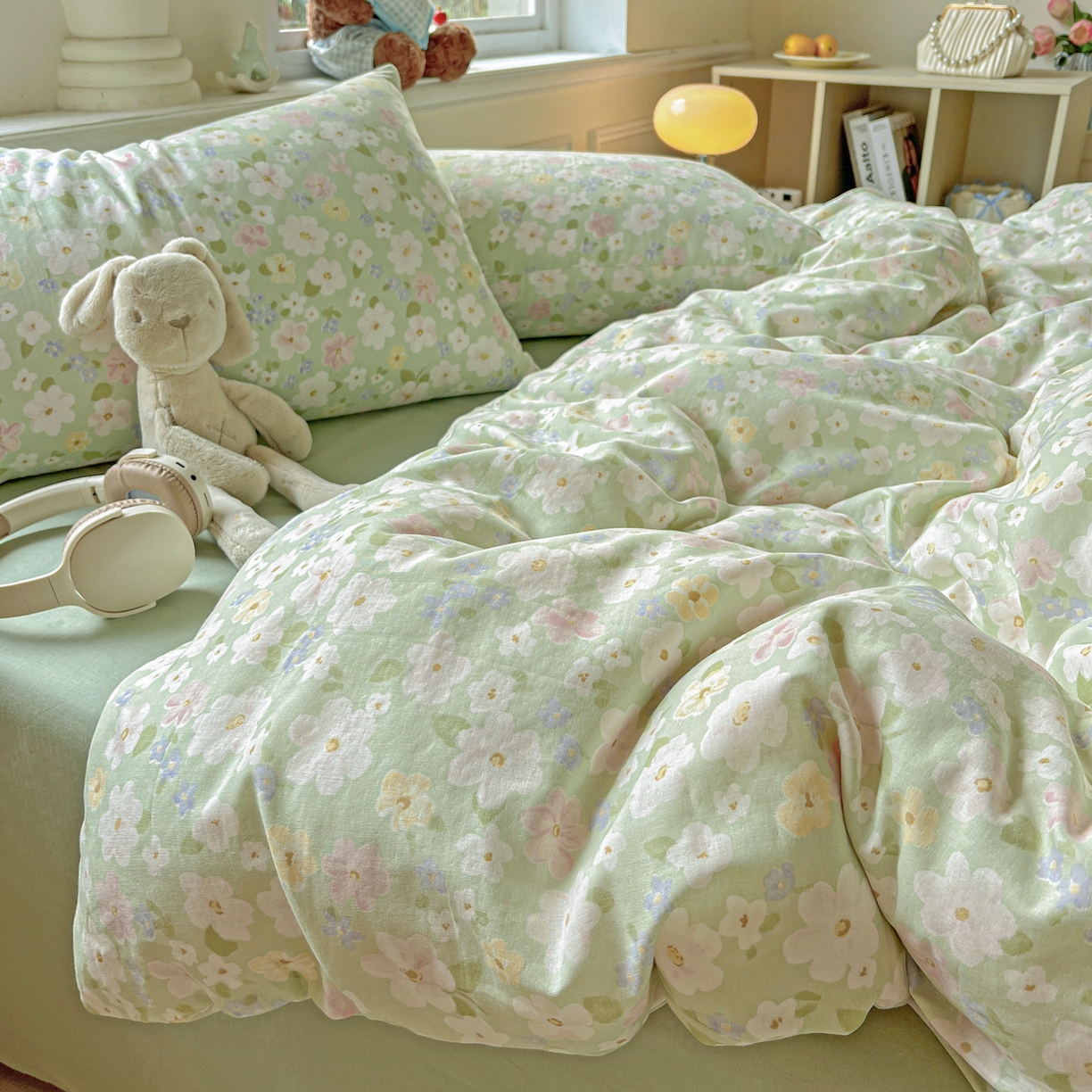 91家纺网 家纺一手货源 找家纺 典曼家纺 2025新款双层纱四件套 初夏